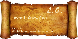 Lovasi Oszvalda névjegykártya